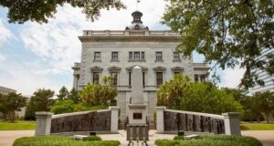 Exterior view of the African American monument in South Carolina.