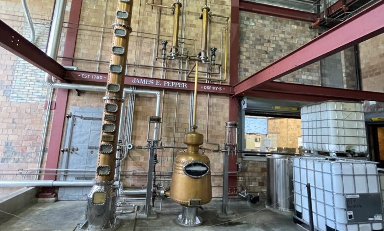 Equipment inside a Kentucky distillery.